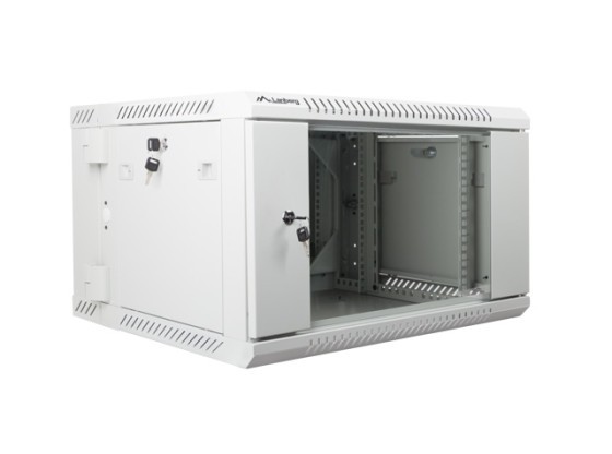 ШКАФ ЗА СТЕНА 19" С ДВОЙНА СЕКЦИЯ ЗА МОНТАЖ НА СТЕНА 6U/600X600 (ПЛОСКА ОПАКОВКА) СИВ LANBERG