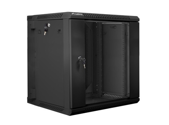 19" ШКАФ ЗА СТЕНА С ДВОЙНО СЕЧЕНИЕ 12U/600X600 (ПЛОСКА ОПАКОВКА) ЧЕРЕН LANBERG