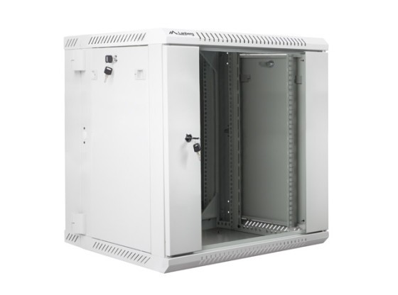 19" ШКАФ ЗА СТЕНА С ДВОЙНО СЕЧЕНИЕ 12U/600X600 (ПЛОСКА ОПАКОВКА) СИВ LANBERG