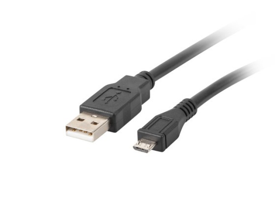 USB MICRO(M)-&gt;USB-A(M) 2.0 КАБЕЛ 0.3M BLACK LANBERG