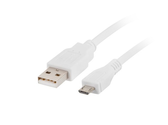 USB MICRO(M)-&gt;USB-A(M) 2.0 КАБЕЛ 1.8M WHITE LANBERG