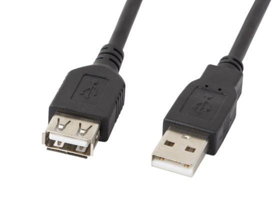 USB-A M/F 2.0 КАБЕЛ 1.8M ЧЕРЕН LANBERG