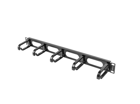 19" ПАНЕЛ ЗА УПРАВЛЕНИЕ НА КАБЕЛИТЕ 5 ПРЪСТЕНА - ТИП B 1U ЧЕРЕН LANBERG