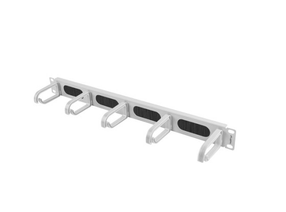 19" ПАНЕЛ С ЧЕТКИ ЗА УПРАВЛЕНИЕ НА КАБЕЛИ 5 ПРЪСТЕНА ТИП B 1U СИВ LANBERG