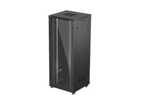 ИНСТАЛАЦИОНЕН ШКАФ ЗА СТЕЛАЖ 19" 42U 800X800 ЧЕРНА СТЪКЛЕНА ВРАТА LANBERG (ПЛОСКА ОПАКОВКА)