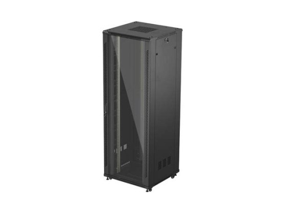 ИНСТАЛАЦИОНЕН ШКАФ ЗА СТЕЛАЖ 19" 47U 800X800 ЧЕРНА СТЪКЛЕНА ВРАТА LANBERG (ПЛОСКА ОПАКОВКА)