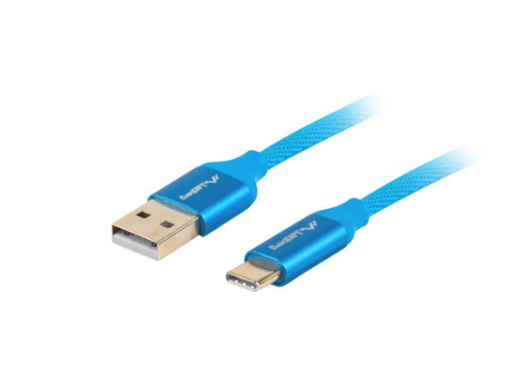 USB-C(M)-&gt;USB-A(M) 2.0 КАБЕЛ 1M СИН ПРЕМИУМ QC 3.0 LANBERG
