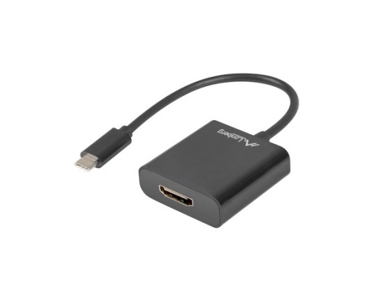 USB-C(M) 3.1-&gt;HDMI(F) АДАПТЕР КАБЕЛ 15CM (DISPLAYPORT ALT MODE) BLACK LANBERG