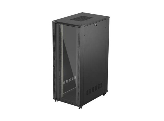 ИНСТАЛАЦИОНЕН ШКАФ ЗА СТЕЛАЖ 19" 42U 800X1200 ЧЕРНА СТЪКЛЕНА ВРАТА LANBERG (ПЛОСКА ОПАКОВКА)