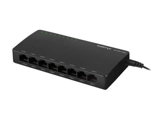 ПРЕВКЛЮЧВАТЕЛ LANBERG DSP2-1008-12V 8X 1GB/S НЕУПРАВЛЯЕМ ГИГАБИТОВ ЕТЕРНЕТ ЗА НАСТОЛНИ КОМПЮТРИ 12V