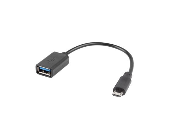 АДАПТЕР USB MICRO(M) 2.0-&gt;USB-A(F) 15CM OTG BLACK LANBERG
