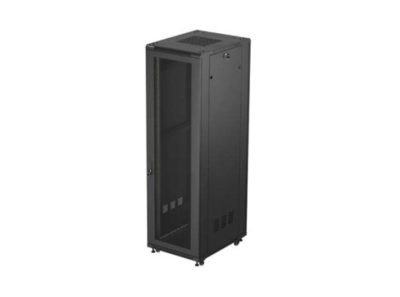19" ШКАФ ЗА БАГАЖНИК СЪС СВОБОДНА СТОЙКА 42U/600X800 (ПЛОСКА ОПАКОВКА) С МРЕЖЕСТА ВРАТА ЧЕРЕН LANBERG