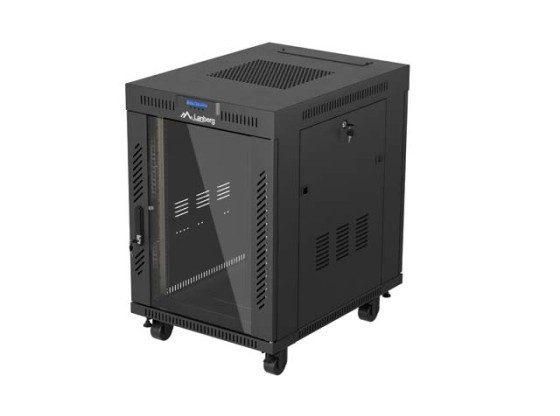 ШКАФ ЗА БАГАЖНИК 19" СВОБОДНОСТОЯЩ 15U/600X800 (ПЛОСКА ОПАКОВКА) СЪС СТЪКЛЕНА ВРАТА LCD ЧЕРЕН LANBERG V2