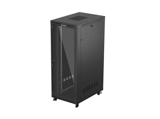 ШКАФ ЗА БАГАЖНИК 19" СВОБОДНОСТОЯЩ 42U/800X1200 (ПЛОСКА ОПАКОВКА) СЪС СТЪКЛЕНА ВРАТА LCD ЧЕРЕН LANBERG V2