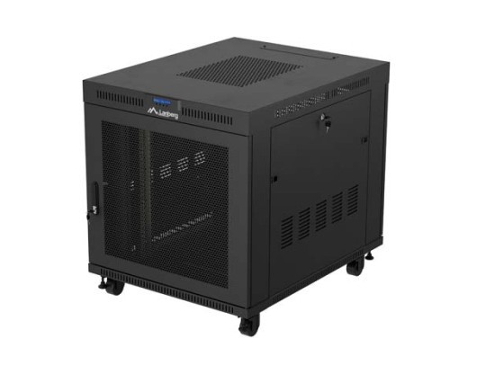 СТЕЛАЖЕН ШКАФ 19" СВОБОДНОСТОЯЩ 15U/800X1000 (ПЛОСКА ОПАКОВКА) ЧЕРЕН СЪС СТЪКЛЕНА ВРАТА LCD LANBERG V2