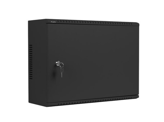 СТЕЛАЖЕН ШКАФ 19" ЗА СТЕНЕН МОНТАЖ 4U+3U/540X200 НИСКОПРОФИЛЕН ЧЕРЕН LANBERG (СГЛОБЕН)