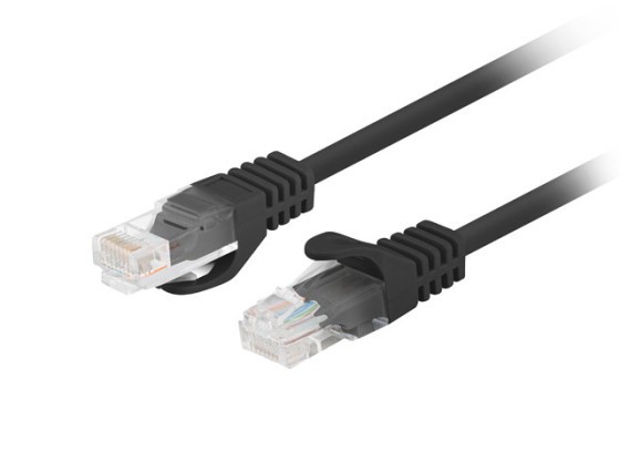 PATCHCORD CAT.6 UTP 0.25M BLACK FLUKE PASSED LANBERG 10-PACK