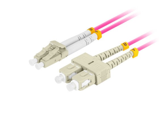 ОПТИЧЕН ПАЧКОРД MM LC/UPC-SC/UPC ДУПЛЕКС 5M LSZH OM4 50/125 3.0MM VIOLET LANBERG