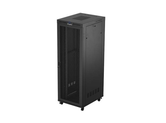 19" ШКАФ ЗА БАГАЖНИК СЪС СВОБОДНА СТОЙКА 47U/800X1000 (ПЛОСКА ОПАКОВКА) С МРЕЖЕСТА ВРАТА LCD ЧЕРЕН LANBERG V2