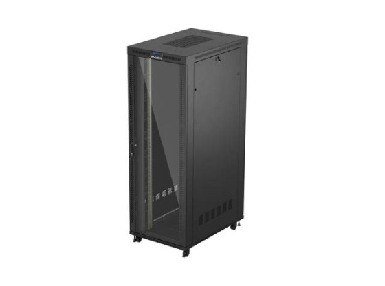ИНСТАЛАЦИОНЕН ШКАФ ЗА СТЕЛАЖ 19" 47U 800X1200 ЧЕРНА СТЪКЛЕНА ВРАТА LCD LANBERG (ПЛОСКА ОПАКОВКА) V2