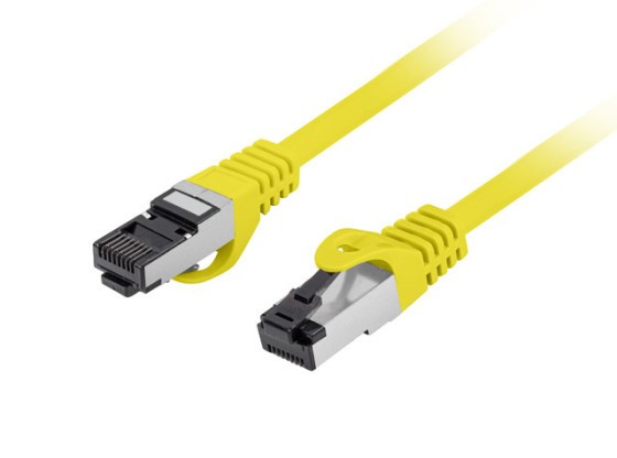 PATCHCORD CAT.8.1 S/FTP LSZH CU 0.5M YELLOW FLUKE PASS LANBERG