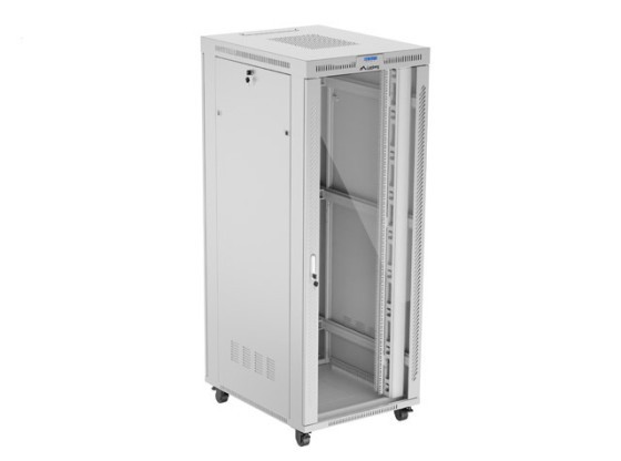 МОНТАЖЕН ШКАФ 19" 42U 800X1000 СИВ СТЪКЛЕН ШКАФ С ВРАТИЧКА ЗА LCD LANBERG (ПЛОСКА ОПАКОВКА) V2