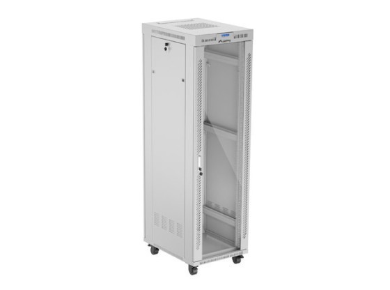 МОНТАЖЕН ШКАФ 19" 42U 600X800 СИВ СТЪКЛЕН ШКАФ С ВРАТА ЗА LCD (ПЛОСКА ОПАКОВКА) V2