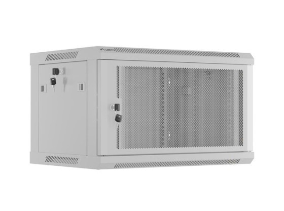 МОНТАЖЕН ШКАФ 19" 6U 600X450 СИВ С ПЕРФОРИРАНА ВРАТА LANBERG (ПЛОСКА ОПАКОВКА)