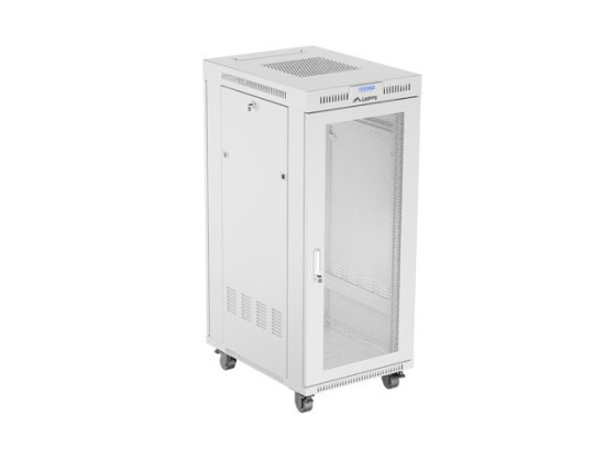 ИНСТАЛАЦИОНЕН ШКАФ ЗА СТЕЛАЖ 19" 27U 600X800 СИВ LCD ПЕРФОРИРАНА ВРАТА LANBERG (ПЛОСКА ОПАКОВКА)