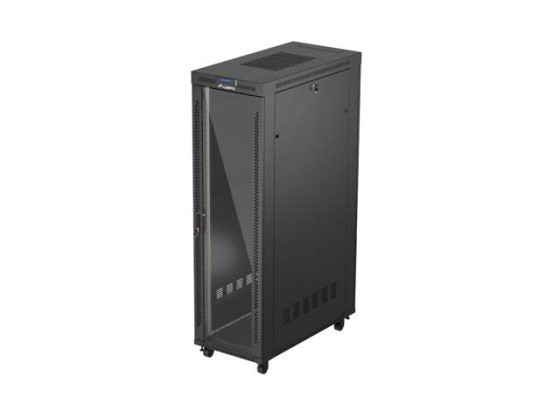 ИНСТАЛАЦИОНЕН ШКАФ 19" 42U 600X1200 ЧЕРНА СТЪКЛЕНА ВРАТА LCD LANBERG (ПЛОСКА ОПАКОВКА) V2