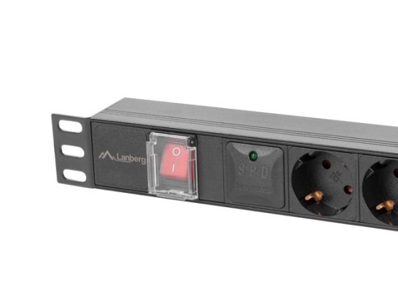 ЗАХРАНВАЩА ЛЕНТА ЗА ШКАФ PDU 19" LANBERG 1U 10A 5X SCHUKO 2M BLACK C14