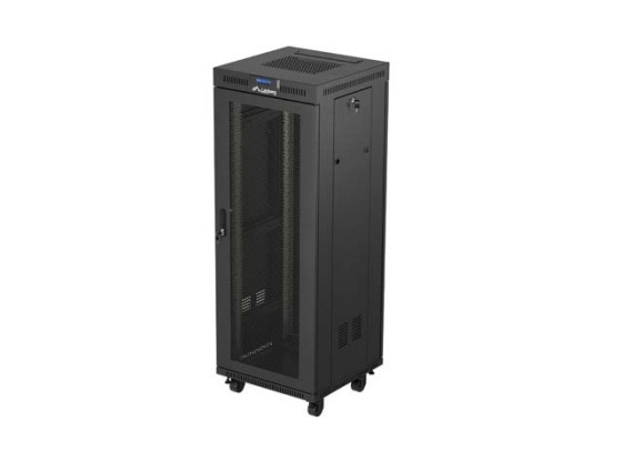 ИНСТАЛАЦИОНЕН ШКАФ ЗА СТЕЛАЖ 19" 32U 600X600 ЧЕРЕН LCD ПЕРФОРИРАНА ВРАТА LANBERG (ПЛОСКА ОПАКОВКА)
