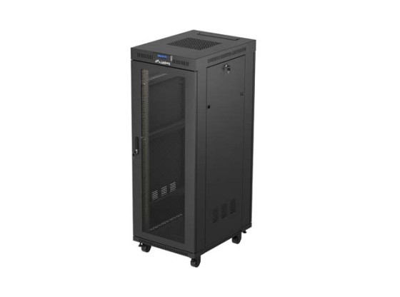 ИНСТАЛАЦИОНЕН ШКАФ ЗА СТЕЛАЖ 19" 32U 600X800 ЧЕРЕН LCD ПЕРФОРИРАНА ВРАТА LANBERG (ПЛОСКА ОПАКОВКА)