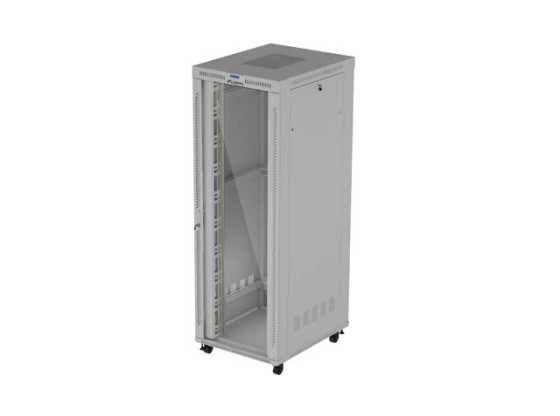 ИНСТАЛАЦИОНЕН ШКАФ ЗА СТЕЛАЖ 19" 47U 800X1000 СИВА СТЪКЛЕНА ВРАТА LCD LANBERG (ПЛОСКА ОПАКОВКА) V2