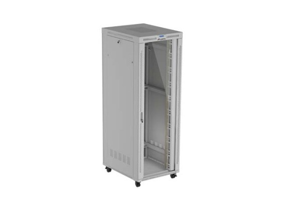 ИНСТАЛАЦИОНЕН ШКАФ ЗА СТЕЛАЖ 19" 47U 800X1000 СИВА СТЪКЛЕНА ВРАТА LCD LANBERG (ПЛОСКА ОПАКОВКА) V2