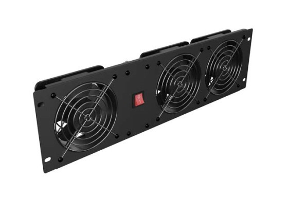 ВЕРТИКАЛЕН ВЕНТИЛАЦИОНЕН ПАНЕЛ 19" 3U ЗА ШКАФ ТРИ ВЕНТИЛАТОРА 230V ЧЕРЕН LANBERG