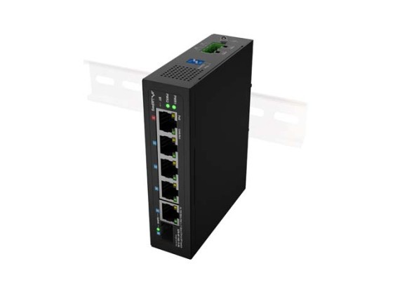 ПРЕВКЛЮЧВАТЕЛ LANBERG ILFE-4P-1GE-1S-90 LIGHT INDUSTRIAL POE 1XBT 3XAT SFP+ETH DIN FAST ETHERNET