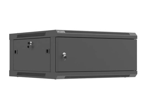 МОНТАЖЕН ШКАФ 19" 4U 600X600 ЧЕРНА МЕТАЛНА ВРАТА LANBERG (ПЛОСКА ОПАКОВКА)