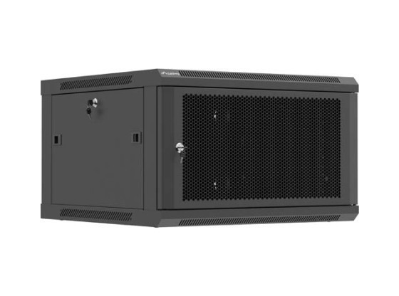 МОНТАЖЕН ШКАФ 19" 6U 600X600 ЧЕРНА ПЕРФОРИРАНА ВРАТА LANBERG (ПЛОСКА ОПАКОВКА)