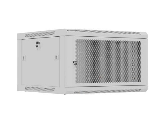 МОНТАЖЕН ШКАФ 19" 6U 600X600 СИВ С ПЕРФОРИРАНА ВРАТА LANBERG (ПЛОСКА ОПАКОВКА)