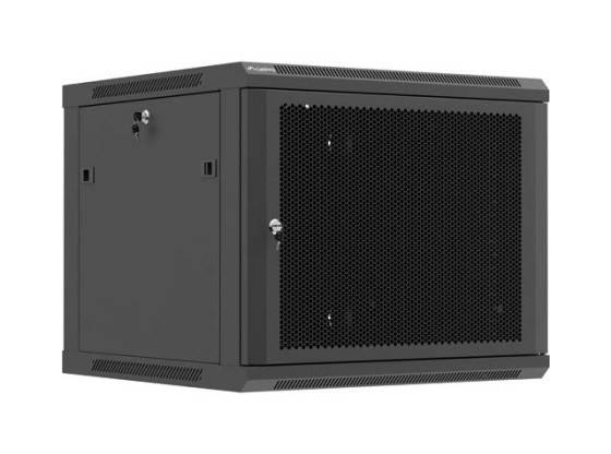 МОНТАЖЕН ШКАФ 19" 9U 600X600 ЧЕРНА ПЕРФОРИРАНА ВРАТА LANBERG (ПЛОСКА ОПАКОВКА)