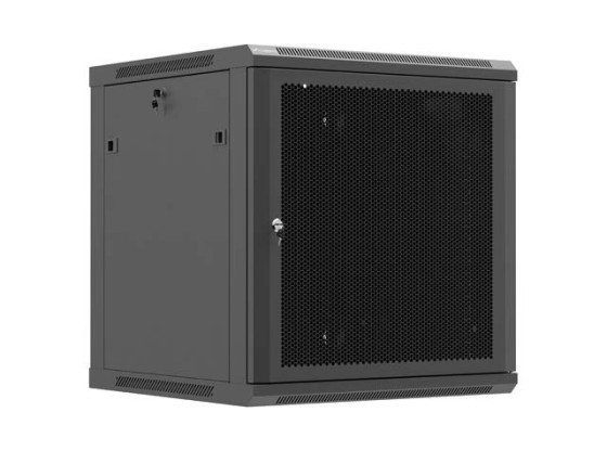 МОНТАЖЕН ШКАФ 19" 12U 600X600 ЧЕРНА ПЕРФОРИРАНА ВРАТА LANBERG (ПЛОСКА ОПАКОВКА)