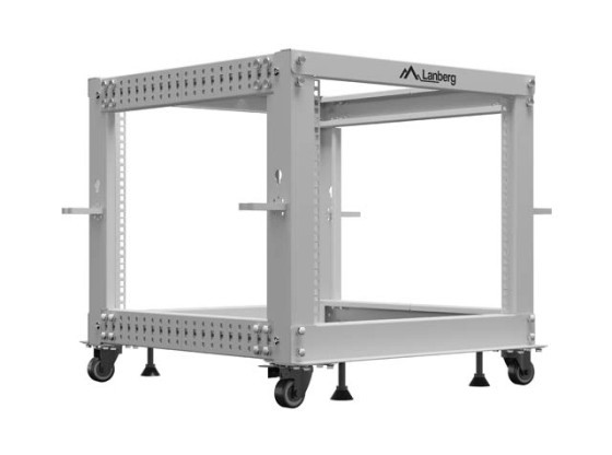 ОТВОРЕН СТЕЛАЖ 19" 9U 600X600-1100 РЕГУЛИРУЕМ СИВ LANBERG