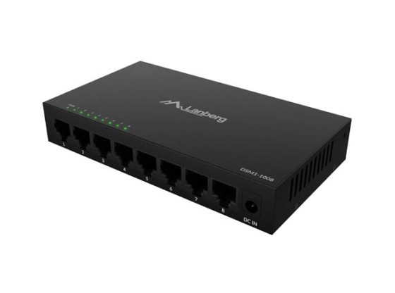 ПРЕВКЛЮЧВАТЕЛ LANBERG DSM1-1008 8X 1GB/S НЕУПРАВЛЯЕМ ГИГАБИТОВ ЕТЕРНЕТ ЗА НАСТОЛНИ КОМПЮТРИ 12V (МЕТАЛЕН КОРПУС)