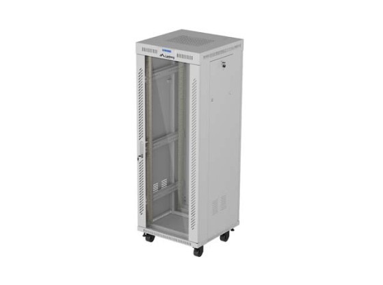 ИНСТАЛАЦИОНЕН ШКАФ 19" 32U 600X600 СИВ СТЪКЛЕН ШКАФ С ВРАТА ЗА LCD (ПЛОСКА ОПАКОВКА) V2
