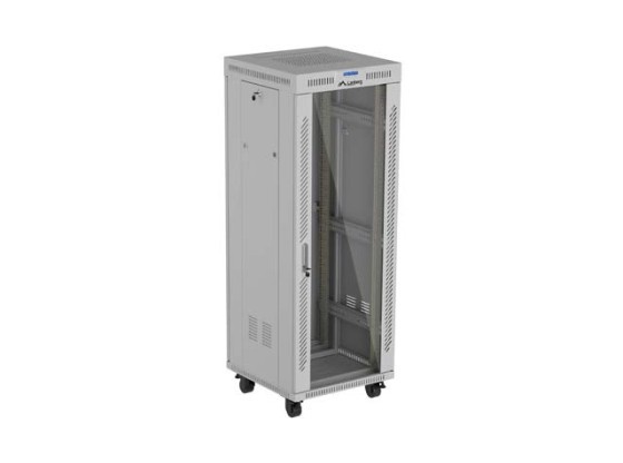 ИНСТАЛАЦИОНЕН ШКАФ 19" 32U 600X600 СИВ СТЪКЛЕН ШКАФ С ВРАТА ЗА LCD (ПЛОСКА ОПАКОВКА) V2