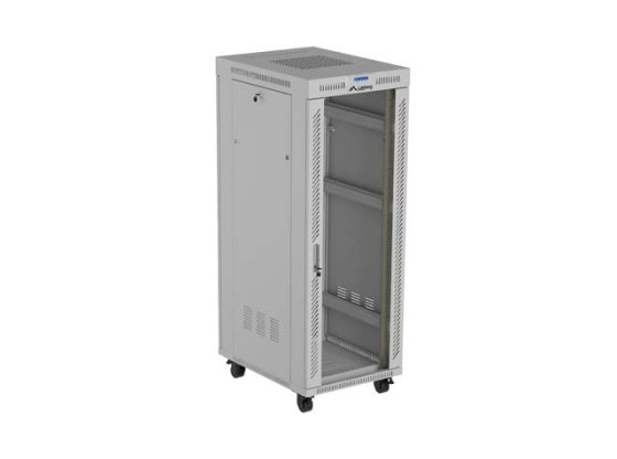 МОНТАЖЕН ШКАФ 19" 32U 600X800 СИВ СТЪКЛЕН ШКАФ С ВРАТА ЗА LCD (ПЛОСКА ОПАКОВКА) V2