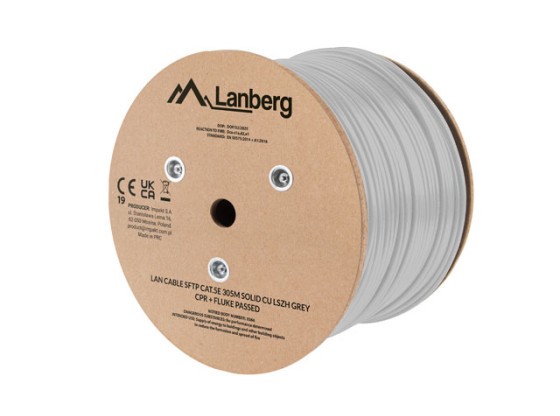 LAN КАБЕЛ CAT.5E SFTP 305M SOLID CU LSZH GREY CPR + FLUKE PASSED LANBERG