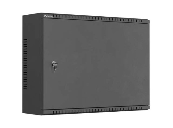 TPR 19-инчов монтажен шкаф с решетъчна пластина 560×420×180, черен, LANBERG (сглобен)