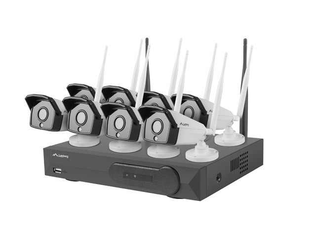 SURVEILLANCE KIT NVR WIFI 8 CHANNELS + 8 CAMERAS 1.3MP WITH ACCESSORIES LANBERG